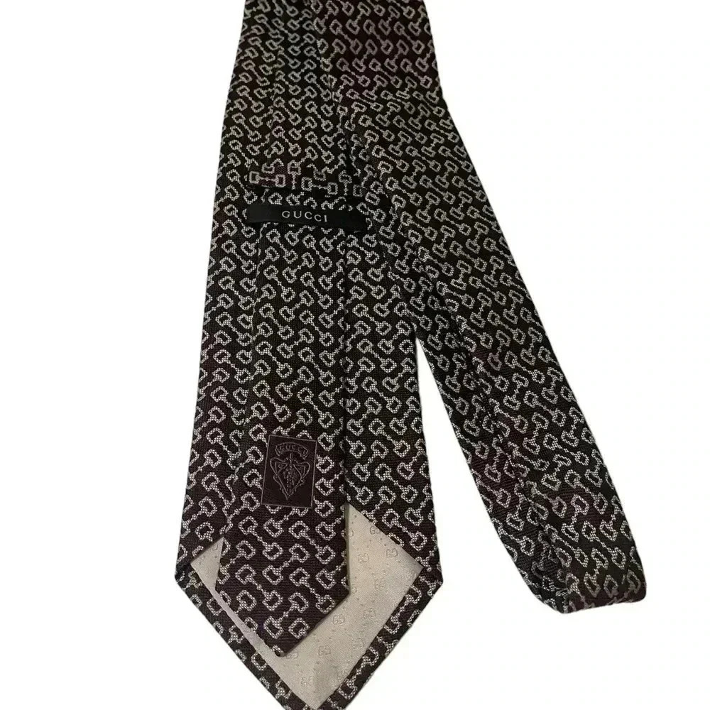Gucci Horsebit silk jacquard tie in new conditions - Picture 6 of 10